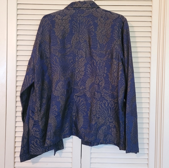NWOT Navy with black and Grey damask jacket - Picture 10 of 15